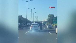 Beykoz'da sürücülerin tehlikeli yol verme inatlaşması