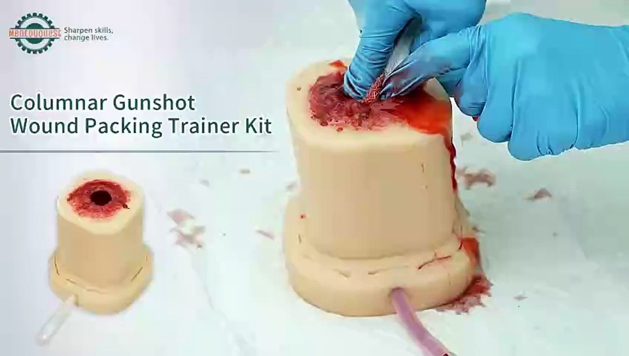 Columnar Gunshot Wound Packing Simulator with Suture