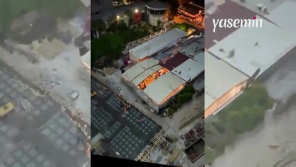 Düğün salonunda çalan halaya dayanamayan inşaat işçileri böyle eşlik etti!