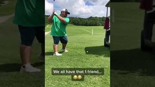 Golf Ball Strikes Caddie's Wheel Cap
