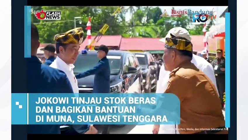 Jokowi Tinjau Stok Beras dan Bagikan Bantuan Di Muna, Sulawesi Tenggara