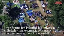 Manifestanti pro-Gaza smantellano accampamento all'Università di Berkeley
