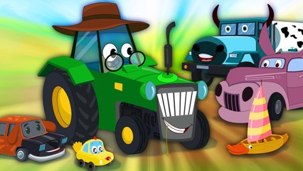 Little Red Car Rhymes - Old Mac Donald | Funny Old MacDonald With Cars