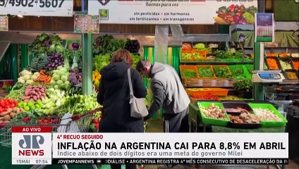Inflação na Argentina cai para 8,8% em abril