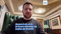 Ucrânia retira tropas na região de Kharkiv. Zelenskyy cancelou visita a Portugal e Espanha