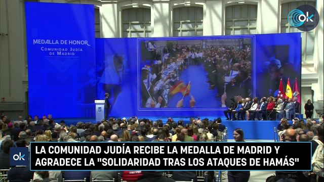 La comunidad judía recibe la Medalla de Madrid y agradece la solidaridad tras los ataques de Hamás