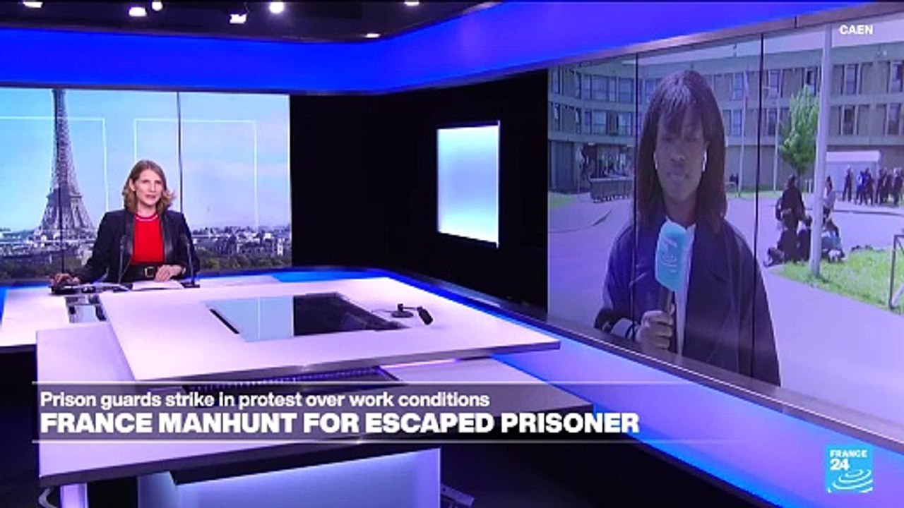 French prison guards strike in protest over wor...