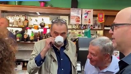 Maurizio Sarri a Figline per sostenere la candidatura di Valerio Pianigiani