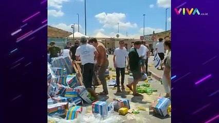 Warga Israel Bahkan Bocah Injak-injak Bantuan Untuk Gaza