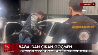 Osmaniye’de durdurulan otomobilin bagajından kaçak göçmen çıktı
