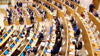 نزاع فیزیکی در پارلمان گرجستان در جریان بحث بر سر تصویب لایحه «عوامل خارجی»