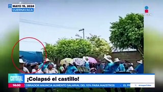 VIDEO: Colapsa castillo de la Iglesia de Acapantzingo