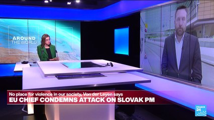 European Union chief Von der Leyen condemns "vile" attack on Slovak Prime Minister