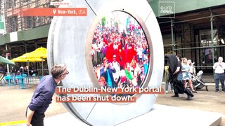 OnlyFans model flashes Dublin-New York portal leading to temporary shutdown