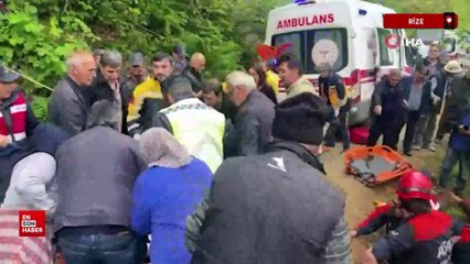 Rize'de otomobil uçuruma yuvarlandı: 1ölü 4 yaralı