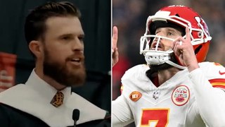 Travis Kelce’s teammate criticises Pride and working women while quoting Taylor Swift in college speech