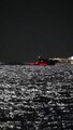 Night capture of 2 yachts in Miami Beach, Florida