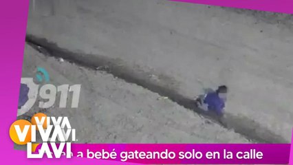 Bebé es encontrado gateando solo en la calle