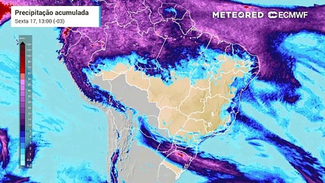 Chuva intensas voltam a atingir o Sul do Brasil no final da semana após forte massa de ar frio