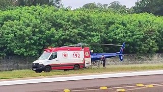 Vítima de grave acidente em Nova Santa Rosa é transferida de helicóptero ao HUOP, em Cascavel