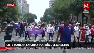 CNTE marcha en CdMx por el Día del Maestro; hay cierre total en Eje Central