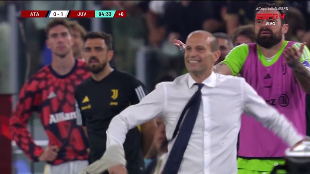 20240515 Massimiliano Allegri, brote de furia en la final de Juventus vs Atalanta, Copa Italia 2023-2024, final