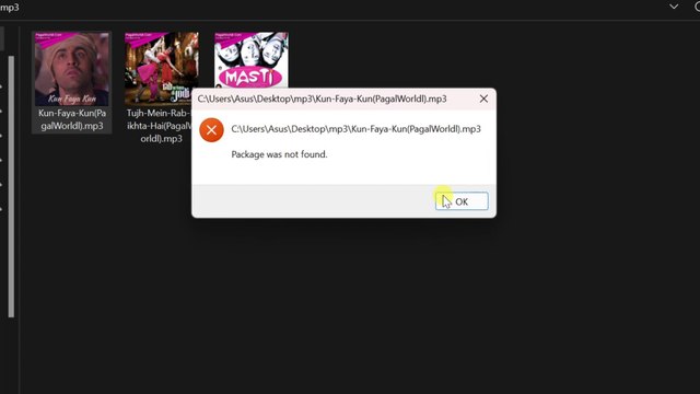 How to Fix File Opening Error Package was not found on Windows 11 || MP3 file error