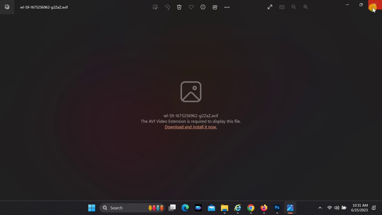 How to Fix avif image opening error on Windows 11