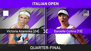 Collins beats Azarenka to reach Italian Open semis