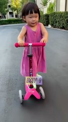 Baby learns how to scooter (time lapse) (720p)