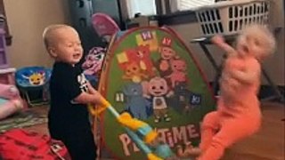 Babies Fight Over Toys __ ViralHog (1080p)
