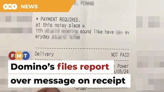 Domino’s Pizza files police report over derogatory message on receipt