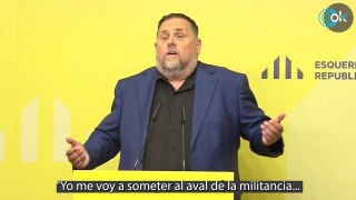 Junqueras pide el «aval de la militancia» para seguir liderando ERC sin rivales tras su falsa dimisión