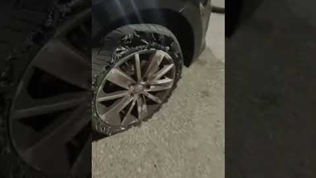 Woman Driving Vehicle With Flat Tire Accidentally Shatters Tire