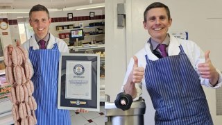 Village butcher breaks sausage-making world record