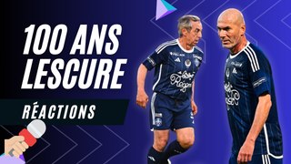 0:05 / 3:50 Réactions : Zidane, Giresse, Baup, Noah, Karembeu, 100 ans Lescure à Bordeaux