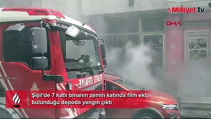 Şişli'de film ekipmanlarının bulunduğu depoda yangın