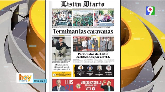 Titulares de prensa dominicana jueves 16 de mayo 2024 | Hoy Mismo
