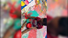 17 aylıkken resim yapmaya başladı