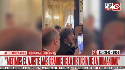 Milei celebró el ajuste: "Es el más grande de la historia de la humanidad"