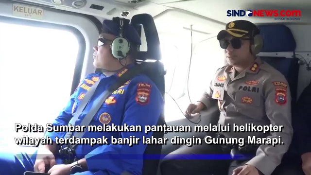Pantau Wilayah Terdampak Bencana Banjir Bandang, Polda Sumbar Terjunkan Helikopter