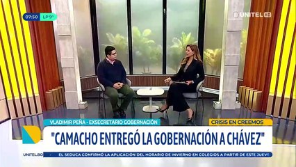 “Camacho le entregó la gobernación a Walter Chávez y hoy Aguilera le entrega la ALD al MAS”, dice Vladimir Peña