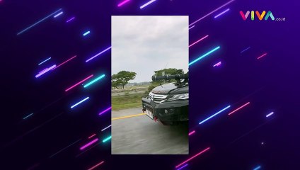 Mobil Pajero Sport Pakai 'Senapan Mesin' dan Strobo
