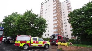 The scene of a fire at Kennedy Court, Stourbridge.