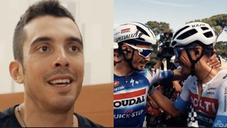 Cycling - Giro d'Italia 2024 - Mirco Maestri and Julian Alaphilippe, the emotions of a great day of cycling, of a great day of Giro