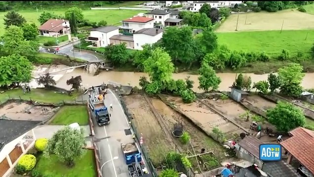 Maltempo, nel Vicentino crolla il «Ponte delle galline»: le immagini dal drone