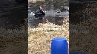 ATV Drowns in Pond with Two Men