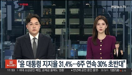 리얼미터 "윤 대통령 지지율 31.4%…6주 연속 30% 초반대"