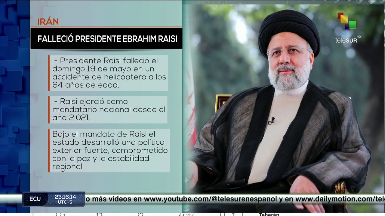 Muere presidente Ebrahim Raisi tras accidente en helicóptero al noreste de Irán