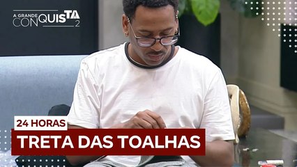 Com ajuda de Brenno, Vinigram costura toalha para identificá-la das demais | A Grande Conquista